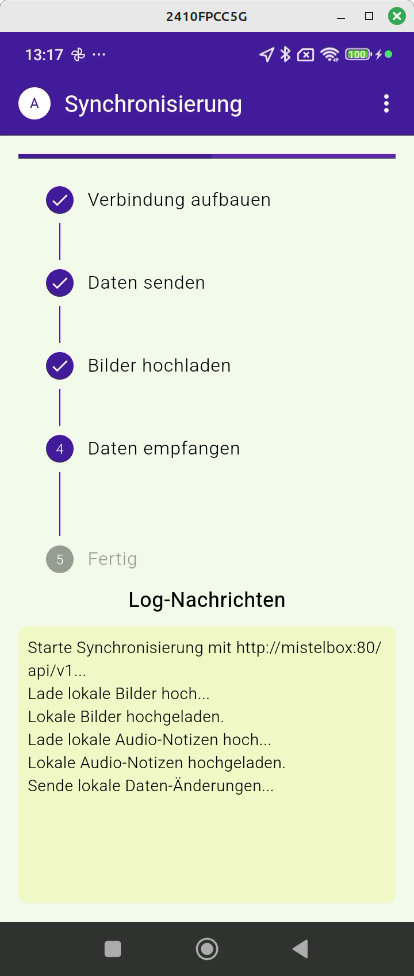 Screenshot: Sync