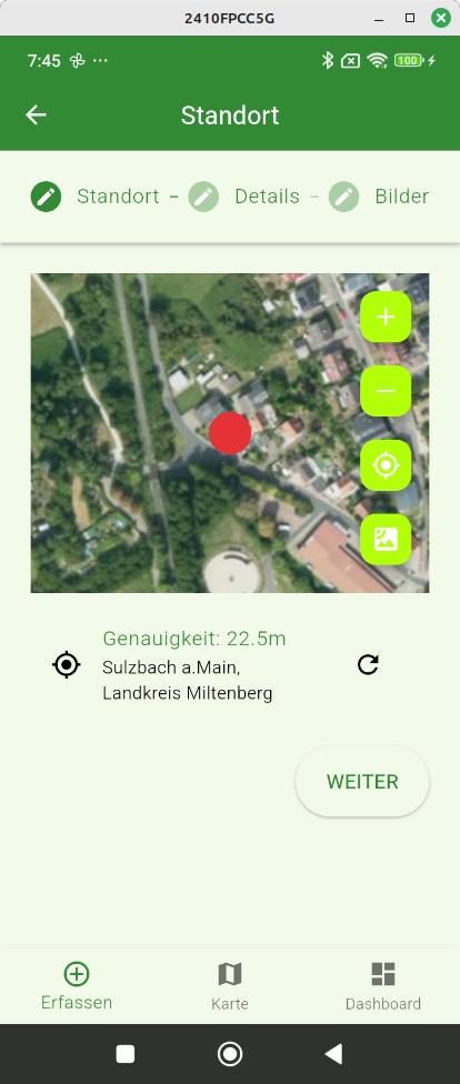 Screenshot: Standort